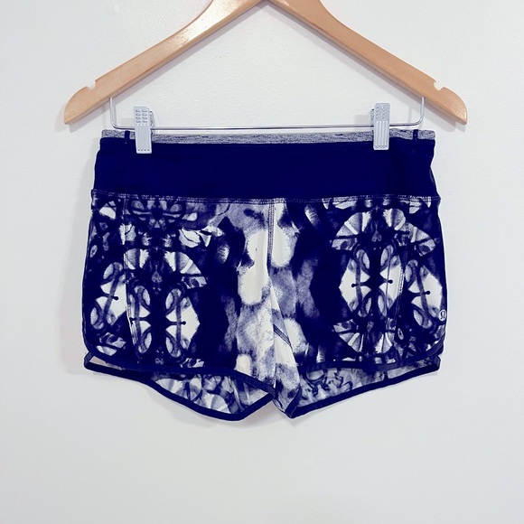 Lululemon Turbo Run Short Ink Blot White Deep Indigo/Deep Indigo 4 - Picture 8 of 16